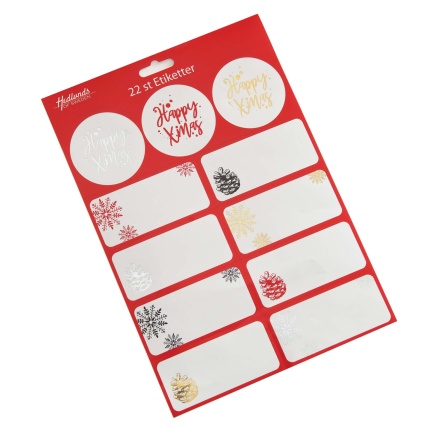 ETIKET JUL 2 ARK - 11 STK PÅ HVER -FORBRUGERPAKKET (75 PAKKER)