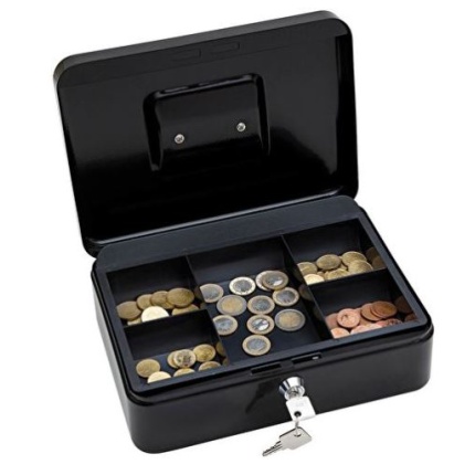 PENGEKASSE 25X18X9 SORT - WEDO (SKAFFEVARE)