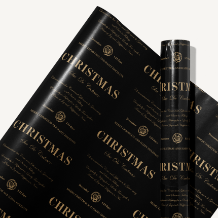 GAVEPAPIR - "CHRISMAS" SORT 57CM x 6M