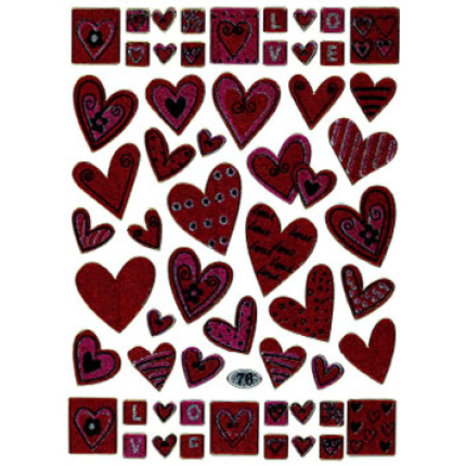 STICKERS PINK HJERTER / BOGSTAVER