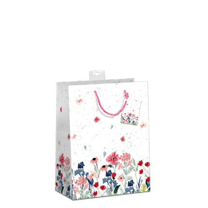 GAVEPOSE STR. M "VILDE BLOMSTER" 18X23X10 CM