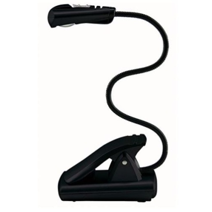 LÆSELAMPE PÅ CLIP M/LED LYS - SORT