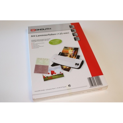LAMINERINGSLOMME MONOLITH A-4 125MIC 100 SIDER