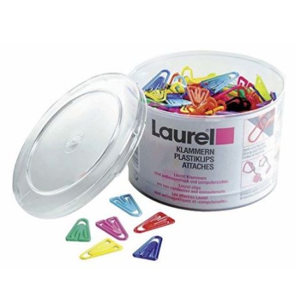 PAPIR CLIPS LAUREL 25 mm ASS. FARVER CA. 500 STK