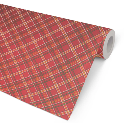 ØKONOM 57 CM " TARTAN RØD" METALLIC 100M