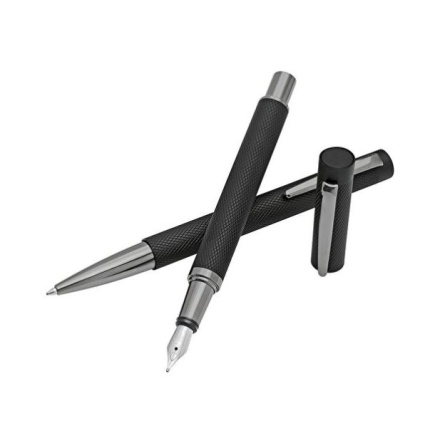 SKRIVESÆT "SIGNERO" BALL PEN&FYLDEPEN MAT SORT