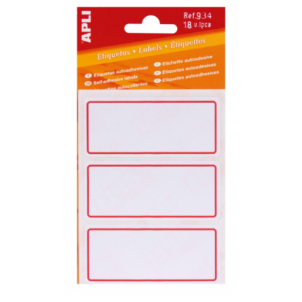 BOGETIKET-SELVKLÆBENDE - RØD (18 STK.)