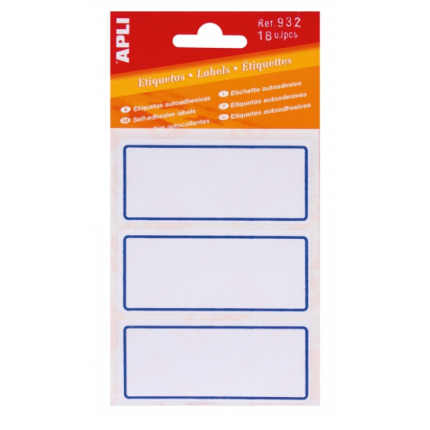 BOGETIKET-SELVKLÆBENDE - BLÅ (18 STK.)