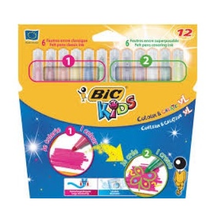 BIC KIDS COLOUR & CREATE XL 12 STK (SKAFFEVARE)