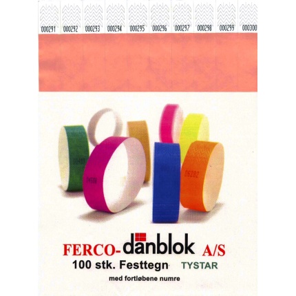 FESTTEGN TYSTAR - ORANGE 100 STK - KRYMPEPAKKET