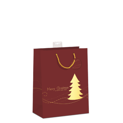 GAVEPOSE STR. M "WH MERRY CHRISTMAS" M. GULDFOLIE TRÆ, BORDEAUX