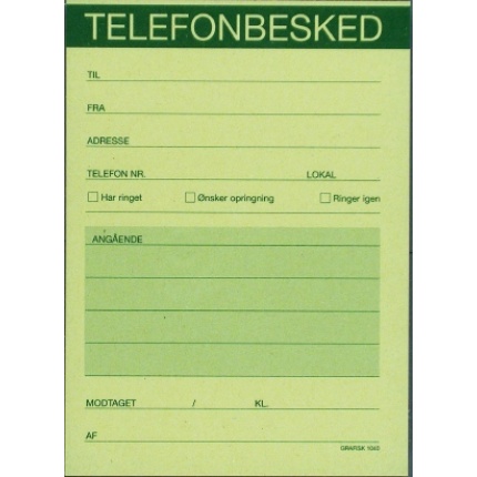 GUL TELEFONBESKED GF1040 - A6 - CA. 100 BLADE