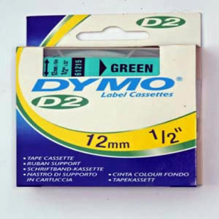 61215DYMO D2 - 6-9000 TAPE - 12mm - GRØN