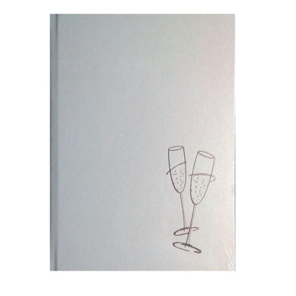 FOTOALBUM HVID PERLEMOR M/SØLV TRYK "GLAS" 30X31CM