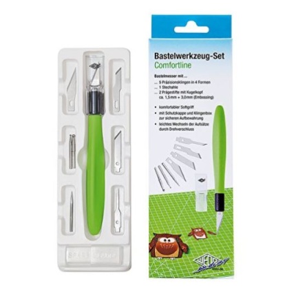 HOBBYKNIVSÆT MED 6 BLADE (GRØN)