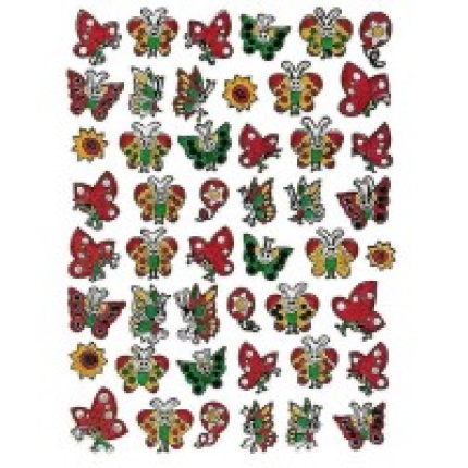 STICKERS SOMMERFUGLE  ASS MOTIVER