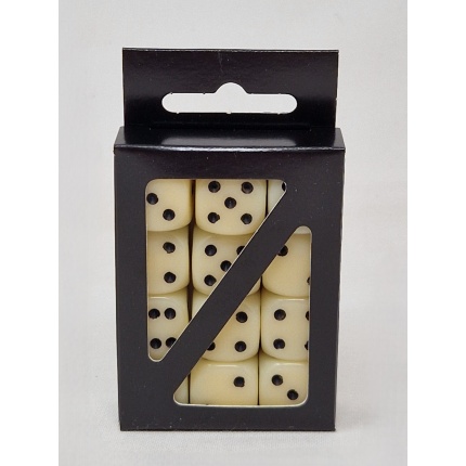 TERNINGER 16mm - CREME (Æske á 12 stk.)