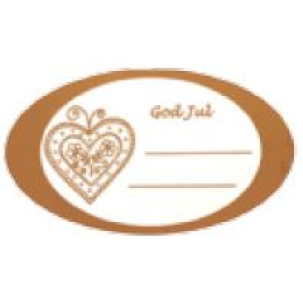 GAVEMÆRKER - SØLVFOLIE. HJERTE 80x46 (1000 stk.)