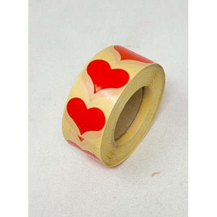 GAVEMÆRKER - HJERTER 19 x 24 MM - RØD - 1000 stk.