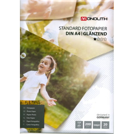 FOTOPAPIR TIL INKJET - A4 200 G. (20 ARK)