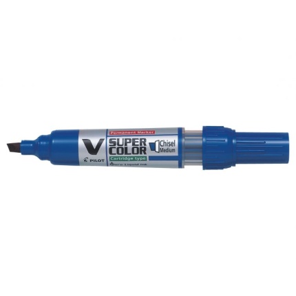 PILOT MARKER V SUPER COLOR chisel.BLÅ
