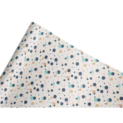 GAVEPAPIR 0,7M X 10M "KONFETTI" 20 RULLER (SKAFFEVARE)