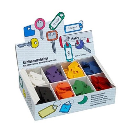 NØGLE HÆTTE (firkantet) 200 STK ASS. FARVER (SKAFFEVARE)