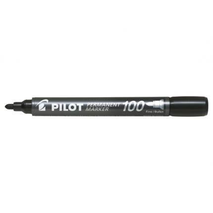 PILOT MARKER 100 SORT RUND SPIDS (12 STK)
