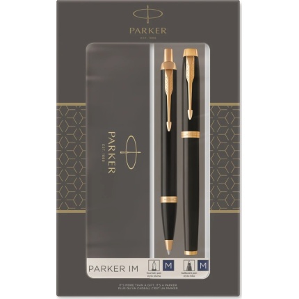 PARKER IM - SÆT - BALLPEN OG FYLDEPEN - SORT G.T.