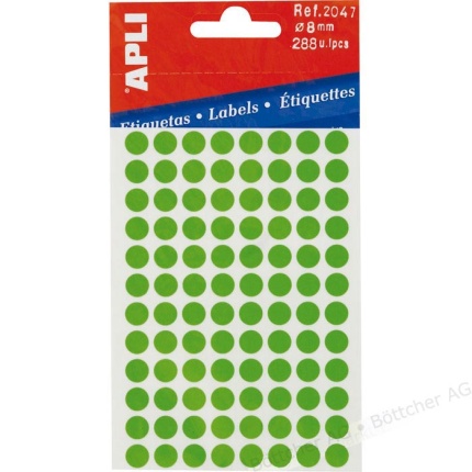 ETIKET RUND Ø8 MM GRØN