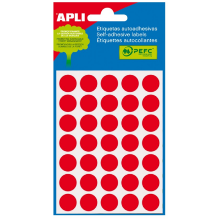 ETIKET RUND Ø13 MM RØD