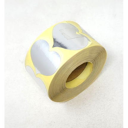 GAVEMÆRKER - HJERTER 40 x 48 MM - SØLV 1000 stk.