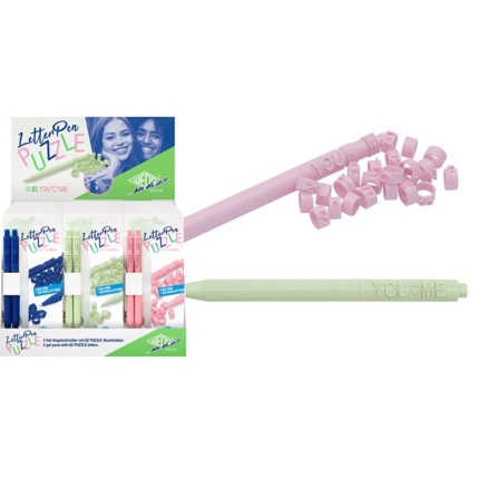 LETTER PEN PUZZLE - Kuglepen m. bogstaver & tegn