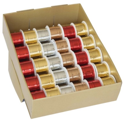 GAVEBÅND METALLIC 30 RL - 6 ASS FV. 100MM X 10M