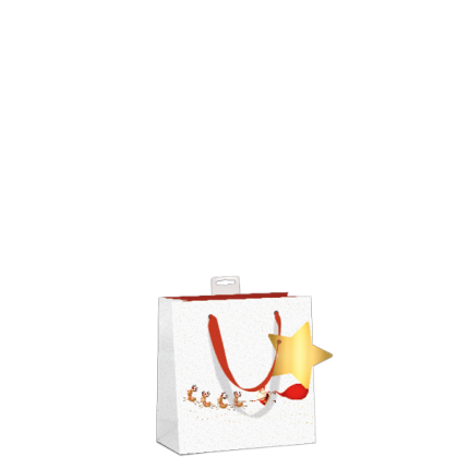 GAVEPOSE STR. S "JULEMAND OG RENSDYR" GULDFOLIE