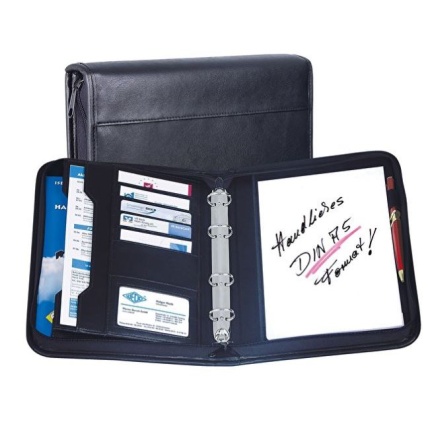 KONFERENCEMAPPE A5 M/RINGE OG LYNLÅS