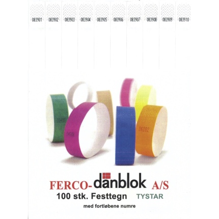 FESTTEGN TYSTAR - HVID 100 STK - KRYMPEPAKKET
