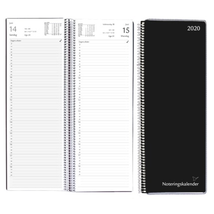 NOTERINGSKALENDER 2026 -  11,5X31,1 CM SORT
