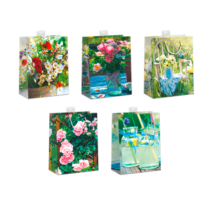 GAVEPOSE STR. M " BLOMSTER MOTIVER" 2 X 5 ASS.