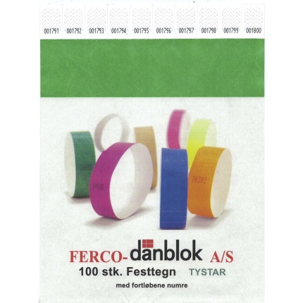 FESTTEGN TYSTAR - GRØN 100 STK - KRYMPEPAKKET