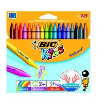 BIC KIDS PLASTFARVER 18 STK