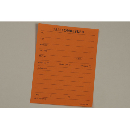 ORANGE TELEFONBESKED 1060 105X145MM CA.100 BLADE