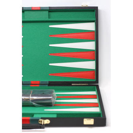 BACKGAMMON KUFFERT - 48x30cm - SORT (605503)
