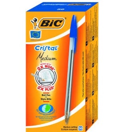 BIC CRISTAL BLÅ 50 STK (SKAFFEVARE)