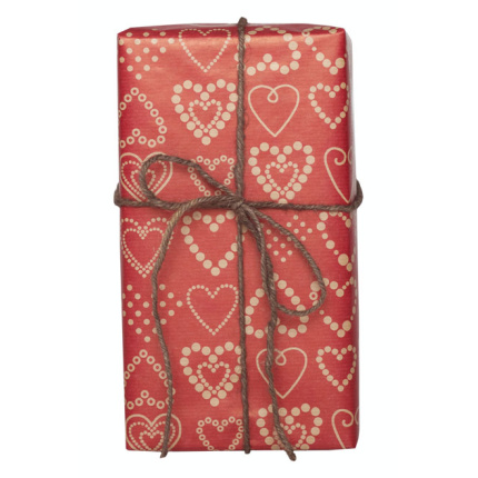 ØKONOM 57 CM "DOTTED HEARTS" BRUN KRAFTPAPIR 154M