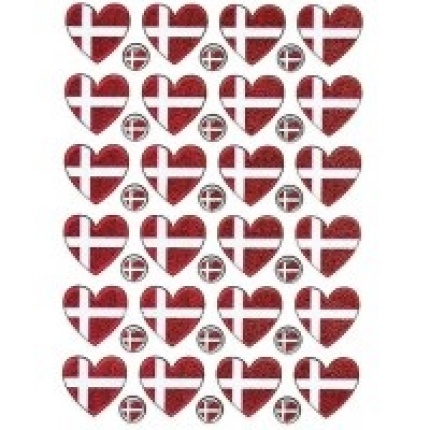 STICKERS DANNEBROGS HJERTER