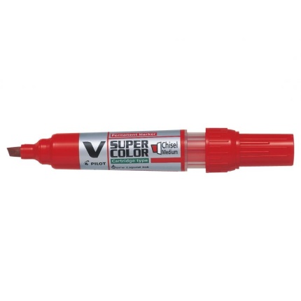 PILOT MARKER V SUPER COLOR chisel.RØD