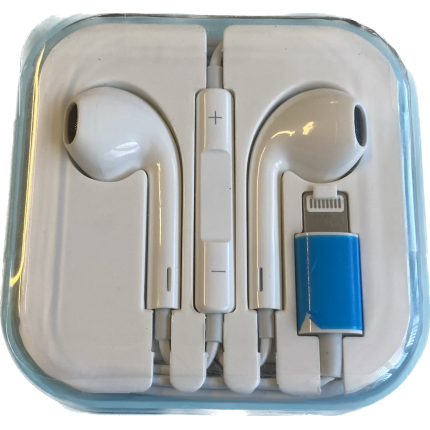 EARPHONE - HVID -  MED IPHONE STIK