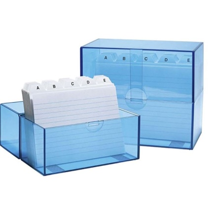 KARTOTEKSKASSE A6 PLAST MED 100 KORT