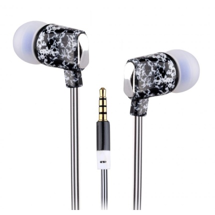 EARPHONE M/MICROPHONE SORT/HVID